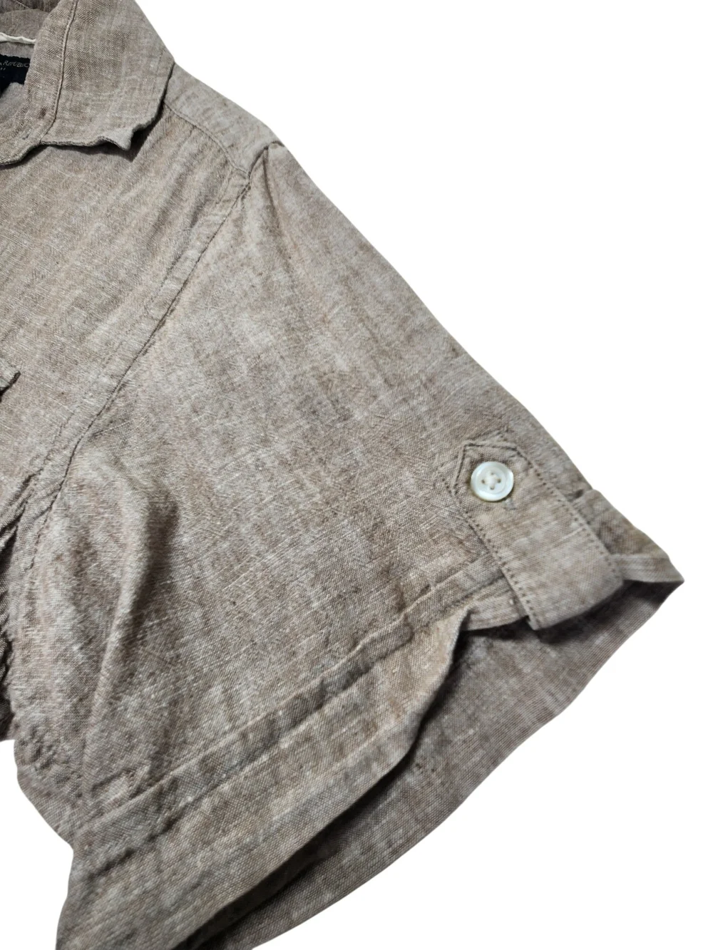 Banana Republic Men's Linen Cotton Button Up Shirt Small Safari Utility Pockets